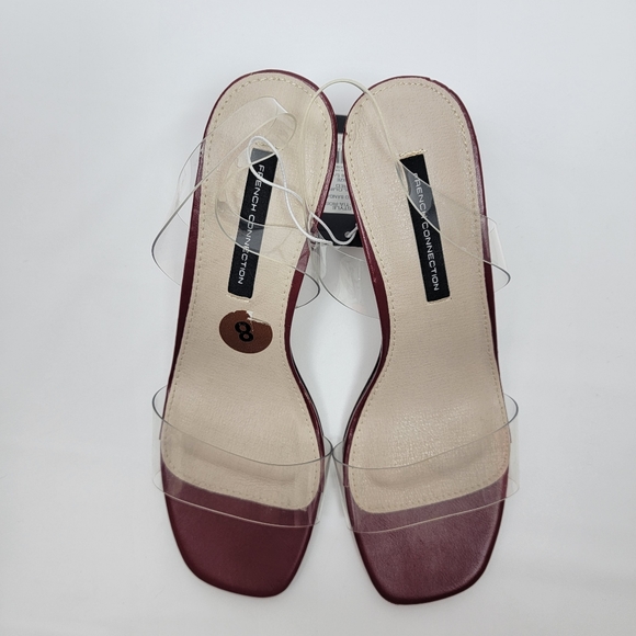 French Connection Womens Tia Heeled Sandal Red Clear Straps Heels Different Sz. - Picture 9 of 15